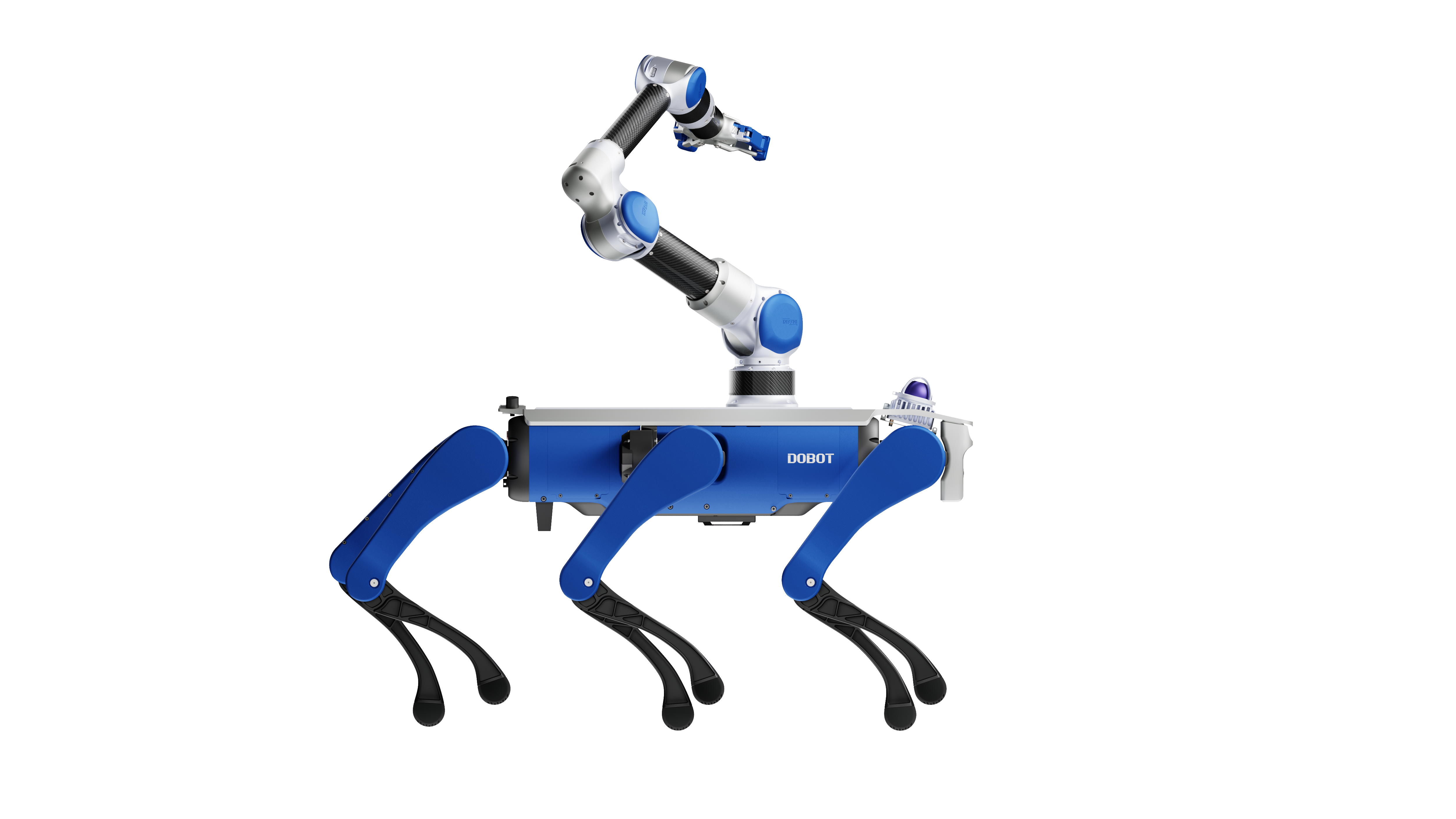 DOBOT quadruped security patrol robot, side profile
